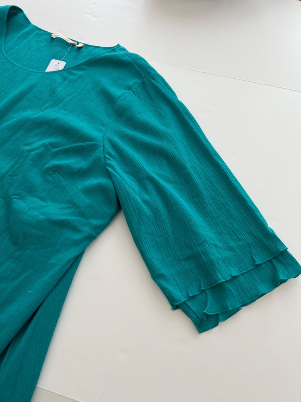 Soft Surroundings Womens Touquise /Teal Gauze Tunic Kimono Sleeve Blouse New 3X - Picture 5 of 11